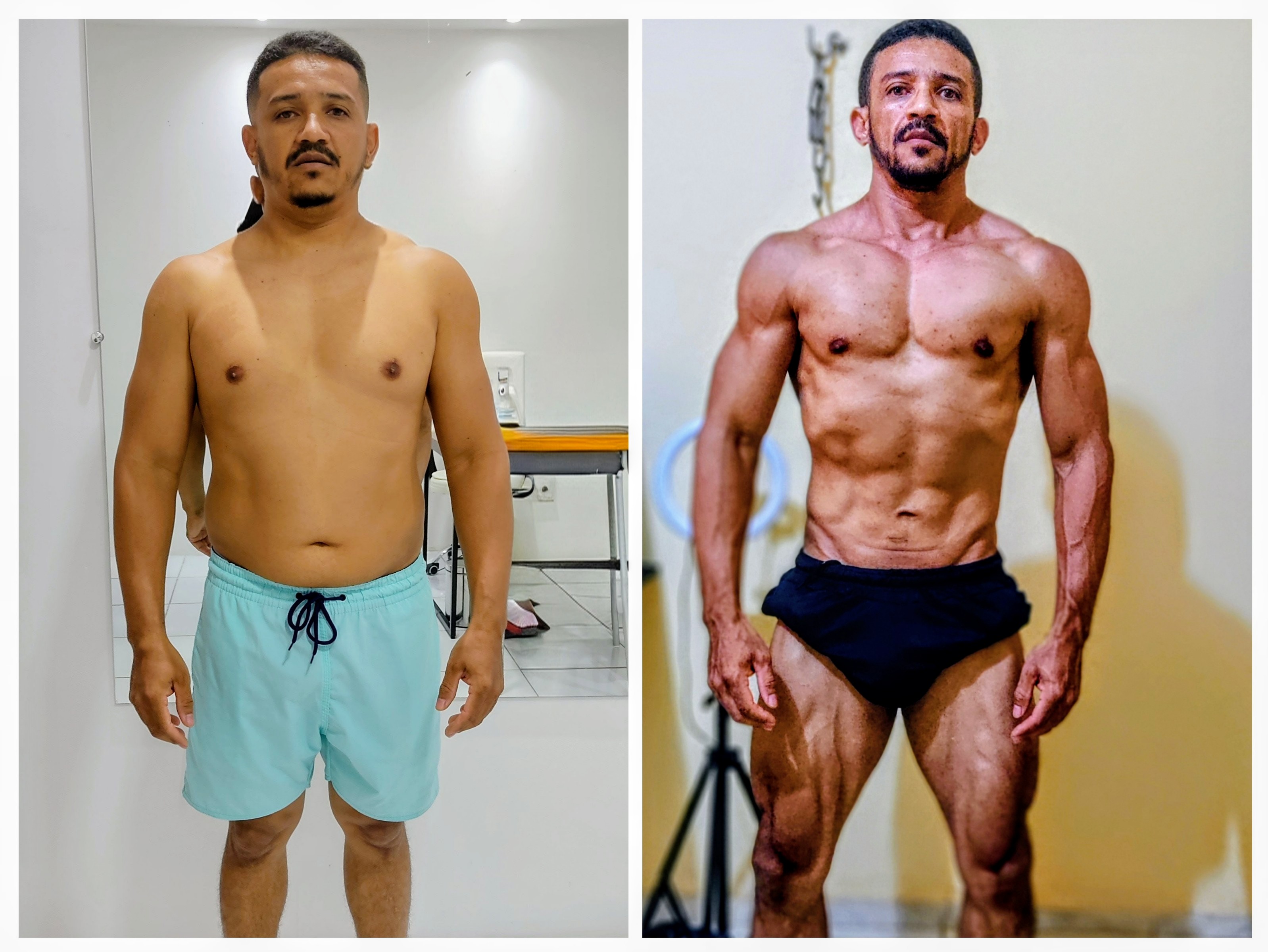 Comparativo de evolução física frontal